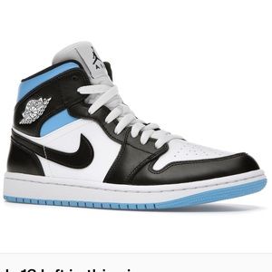 Jordan 1 Mid University Black White Womens Size 6.5